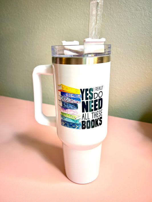 Need More Books-Stainless Sleeve Tumbler with Lid